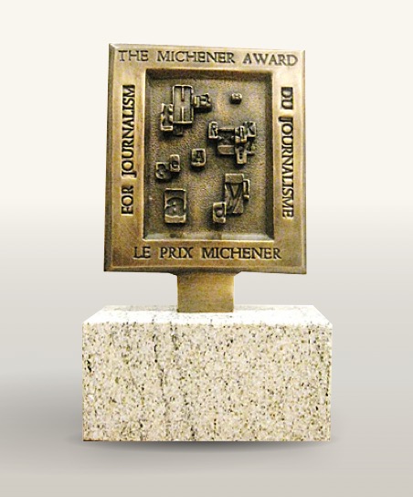 Le trophée de bronze du Prix Michener